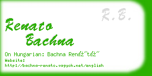 renato bachna business card